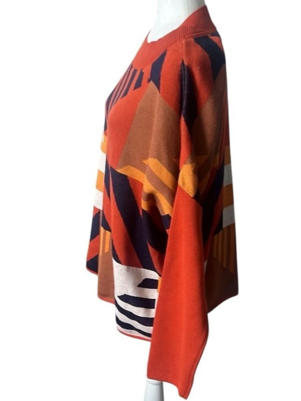 NWT SKFK Karle Organic Cotton Geometric Knit Sweater Boxy Pullover Size US 2